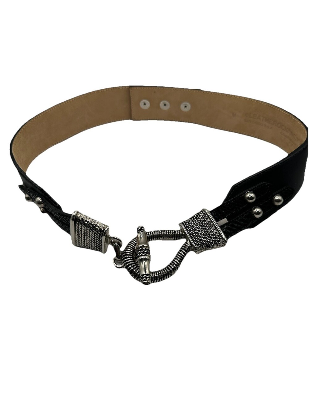 Silver Creek Western Belt Women’s 26 Brown Genuine Leather Metal Animal Stud